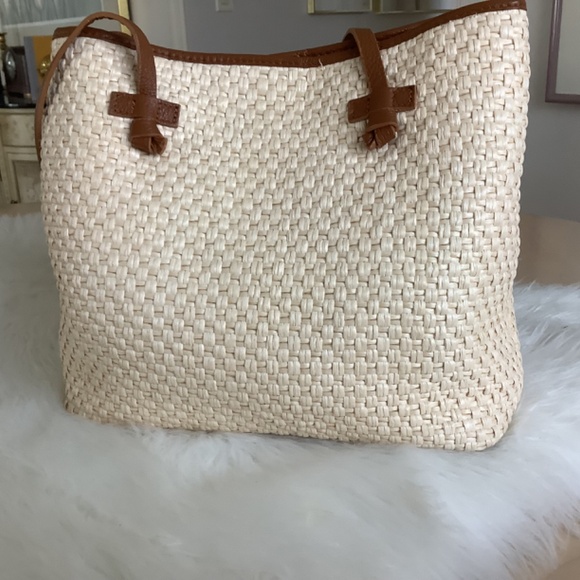 Womens leather and straw tote bag - Picture 3 of 6
